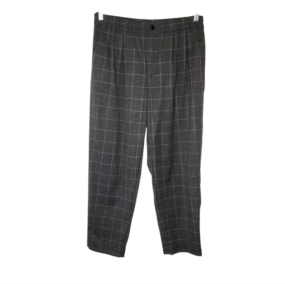 Madewell Plaid Flannel Track Trousers Gray Size Medium
